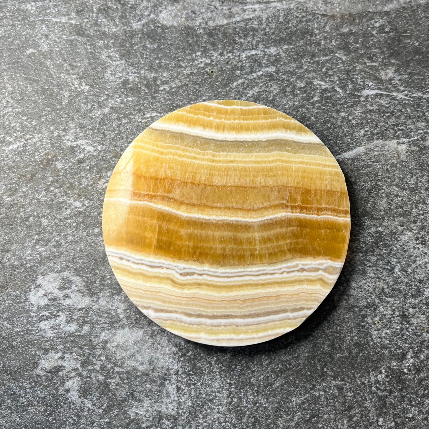 Orange Calcite Round Slab #1