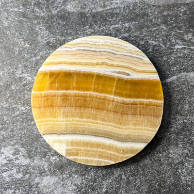 Orange Calcite Round Slab #1