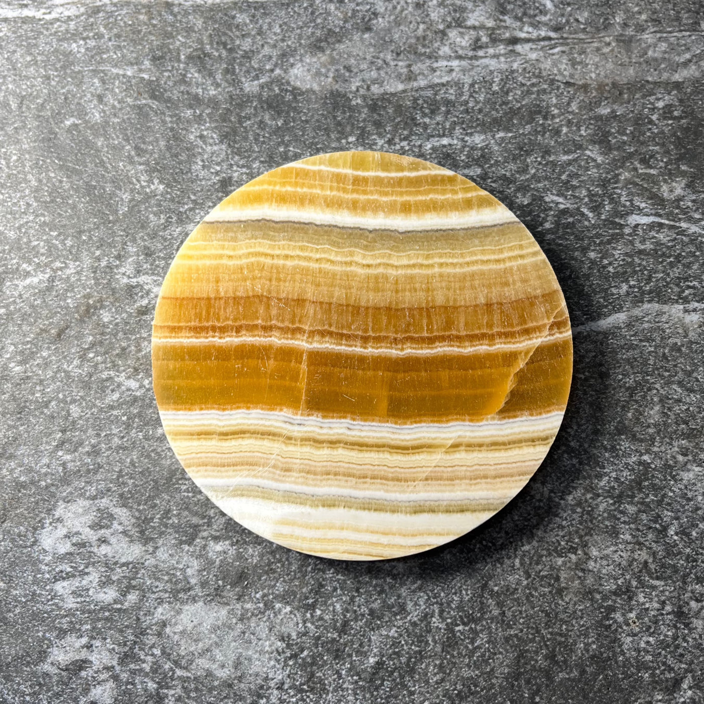 Orange Calcite Round Slab #2