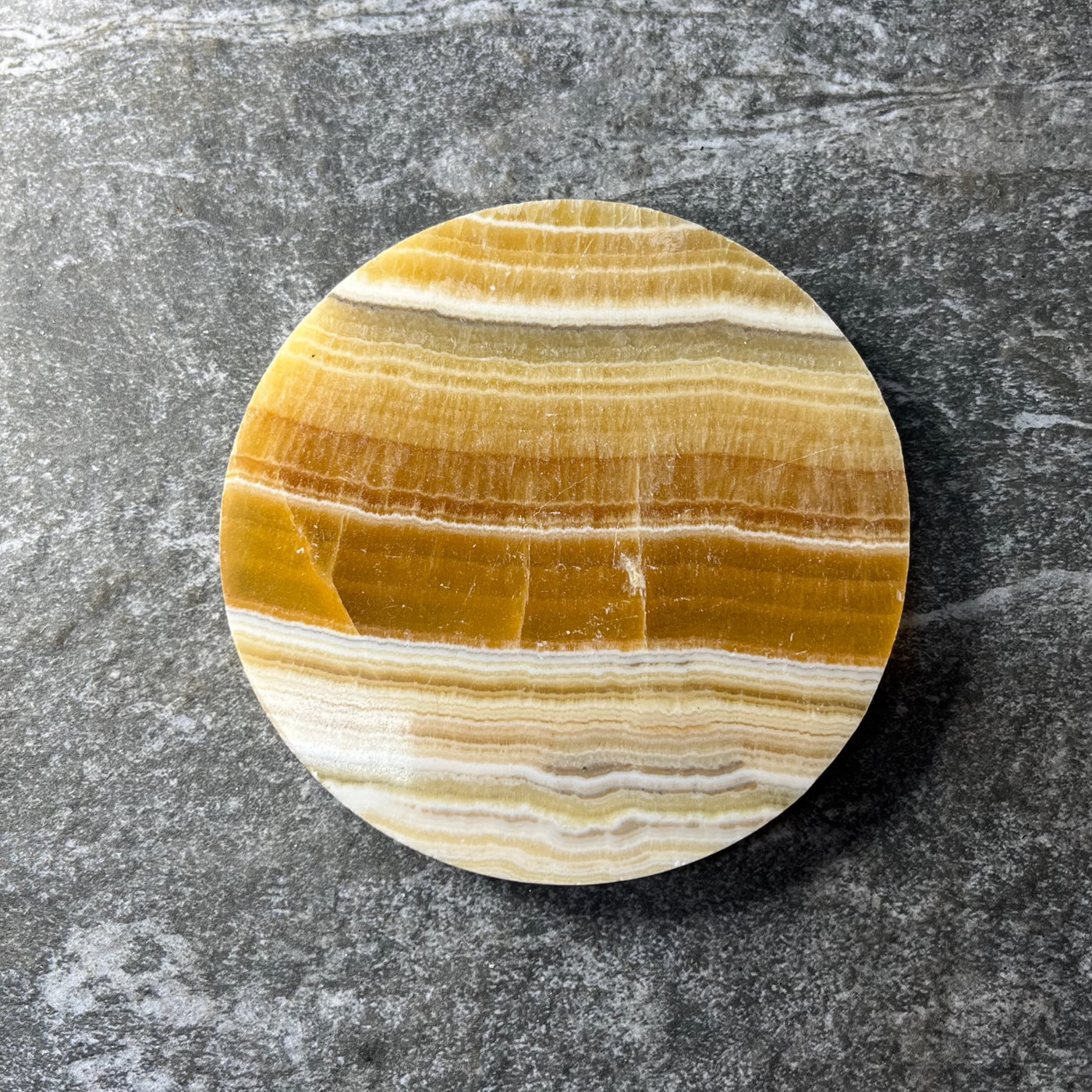 Orange Calcite Round Slab #2