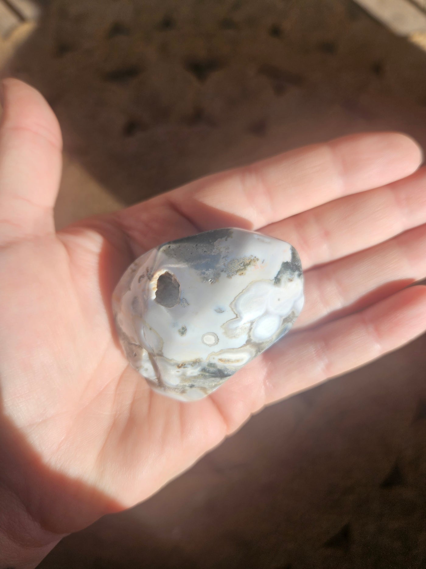 Orbicular Jasper palmstone