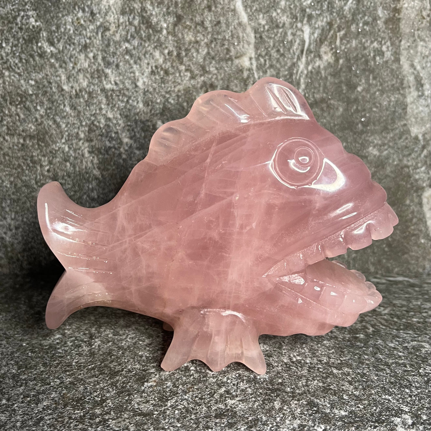 Rose Quartz Standing Fish #1