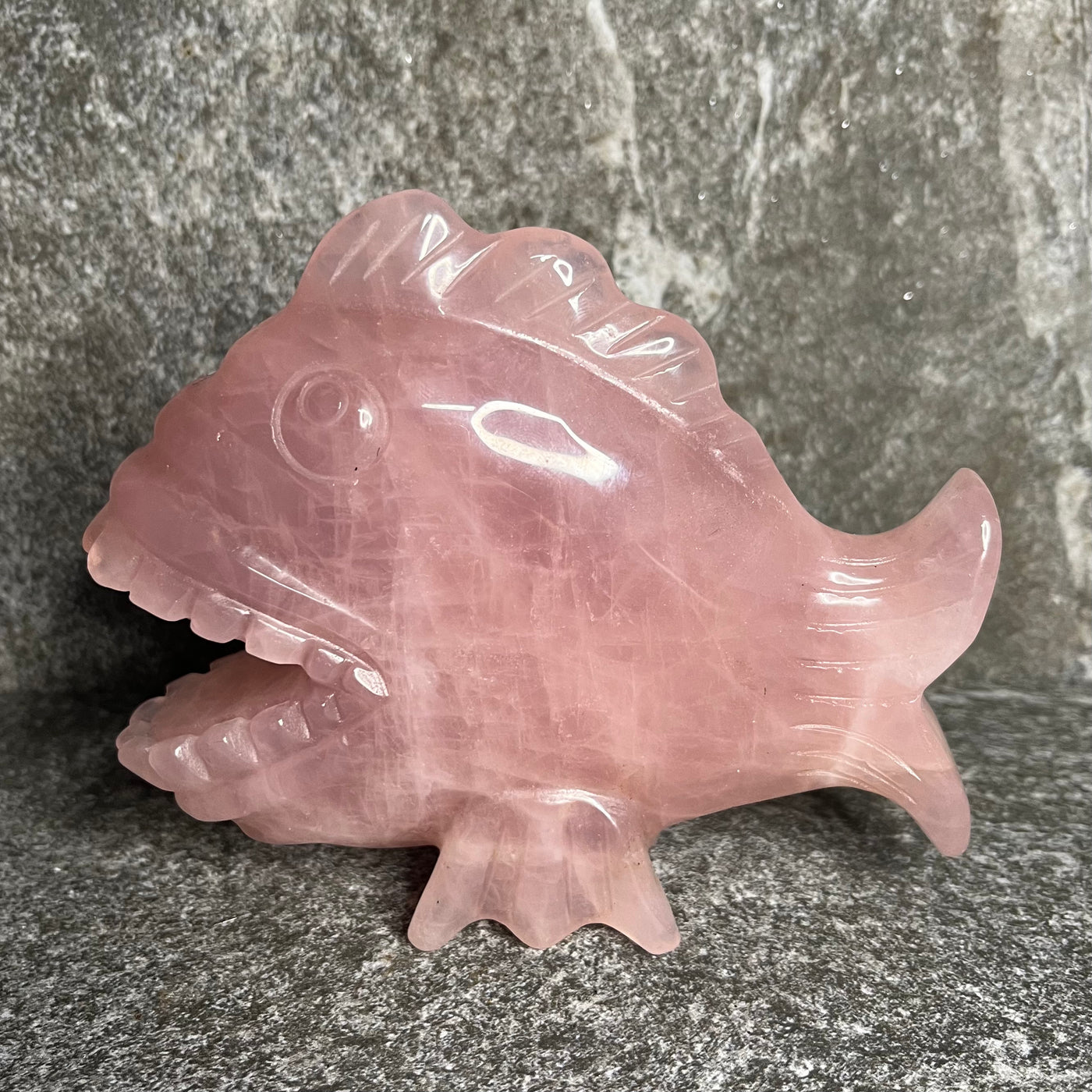 Rose Quartz Standing Fish #1