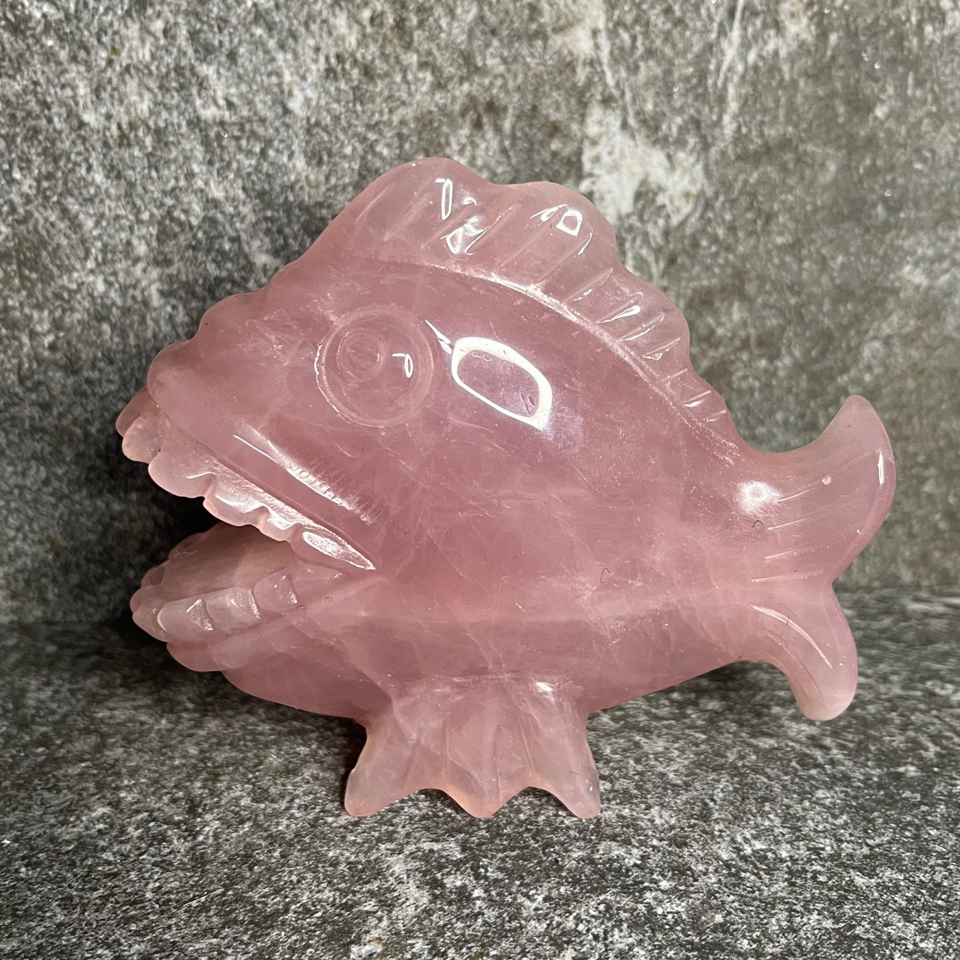 Rose Quartz Standing Fish #2