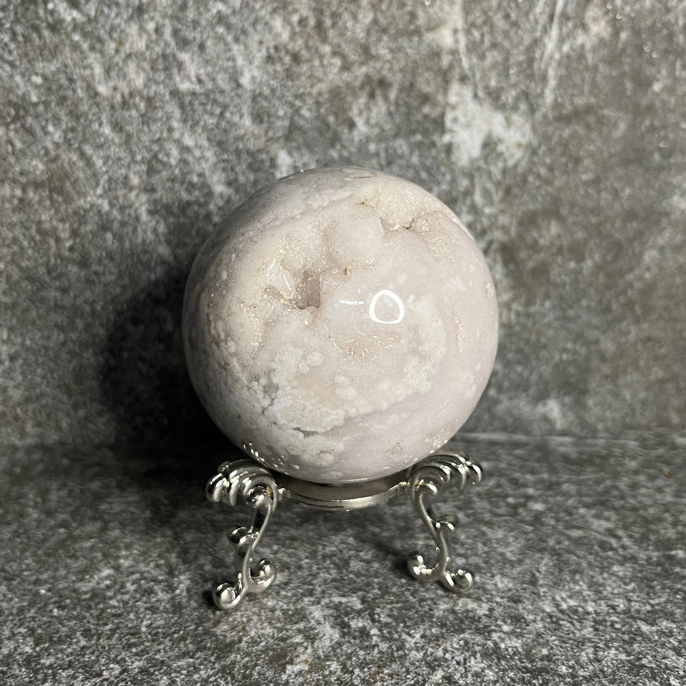 Pink Amethyst x Flower Agate Sphere #1