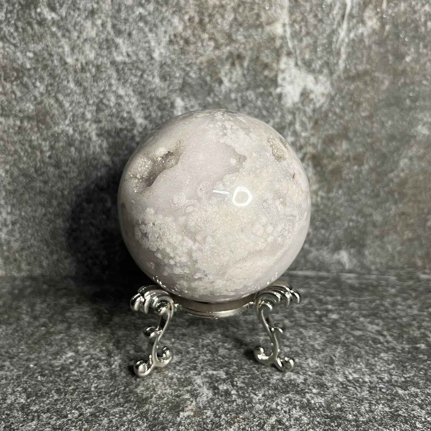 Pink Amethyst x Flower Agate Sphere #1