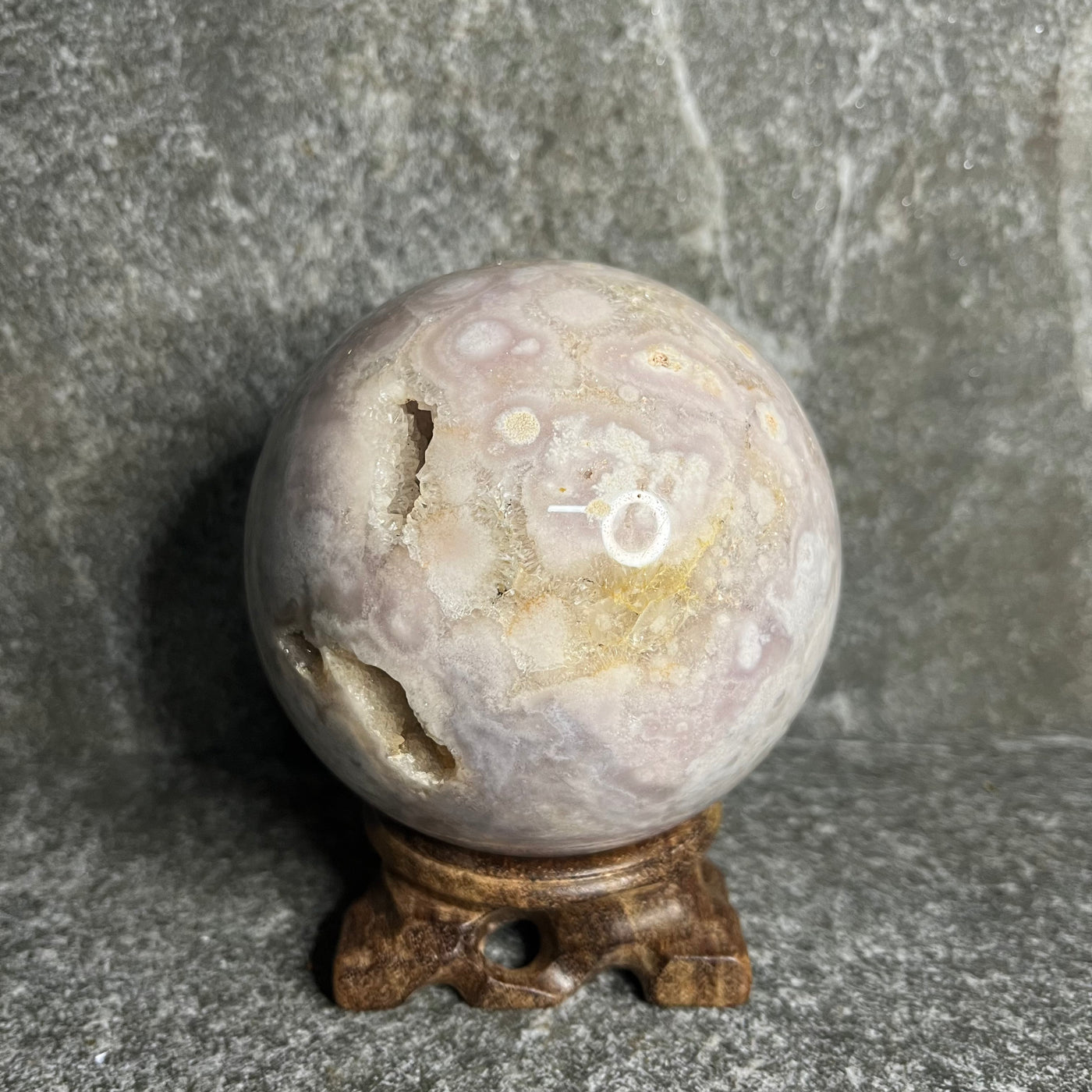 Pink Amethyst x Flower Agate Sphere #4