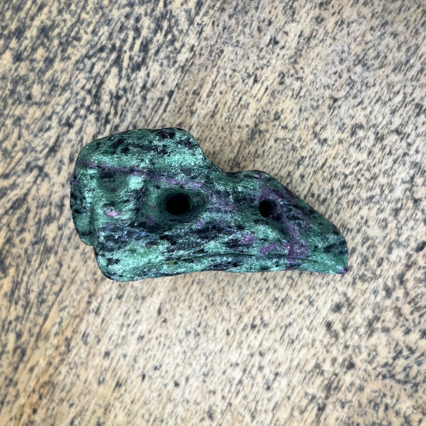 Ruby in Zoisite Crow Skull