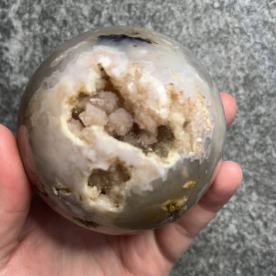 Pink Amethyst x Flower Agate Sphere #2